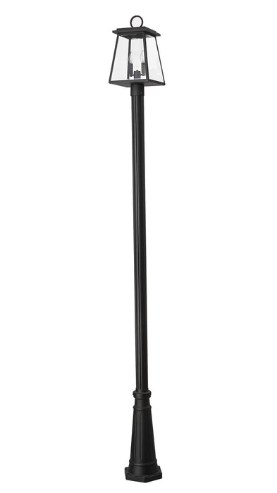 Z-Lite 521PHMR-BK Two Light Outdoor Post Mount Fixture, Black