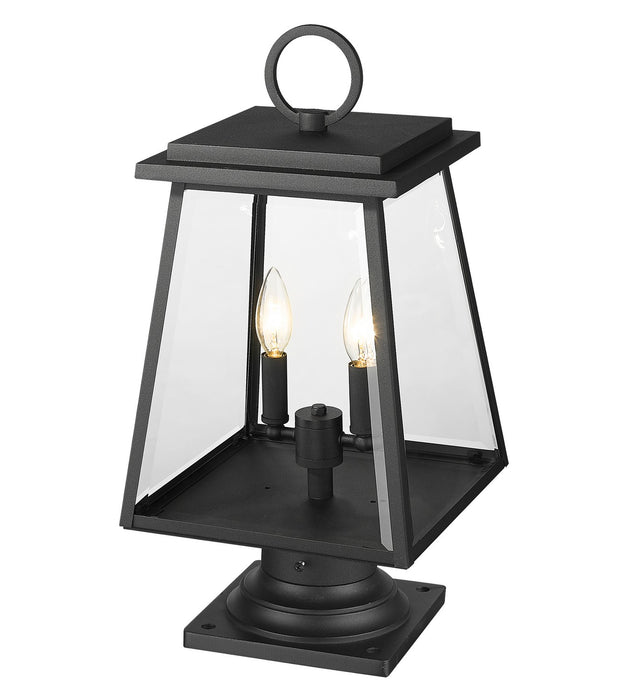 Z-Lite 521PHMR-533PM-BK Two Light Outdoor Pier Mounted Fixture, Black