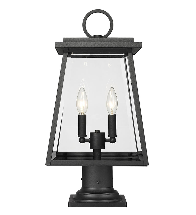 Z-Lite 521PHMR-533PM-BK Two Light Outdoor Pier Mounted Fixture, Black