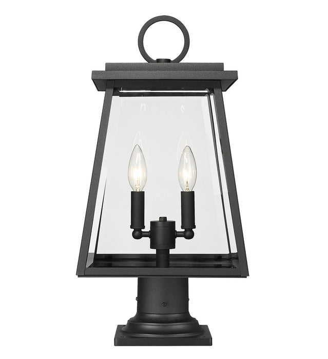 Z-Lite 521PHMR-533PM-BK Two Light Outdoor Pier Mounted Fixture, Black