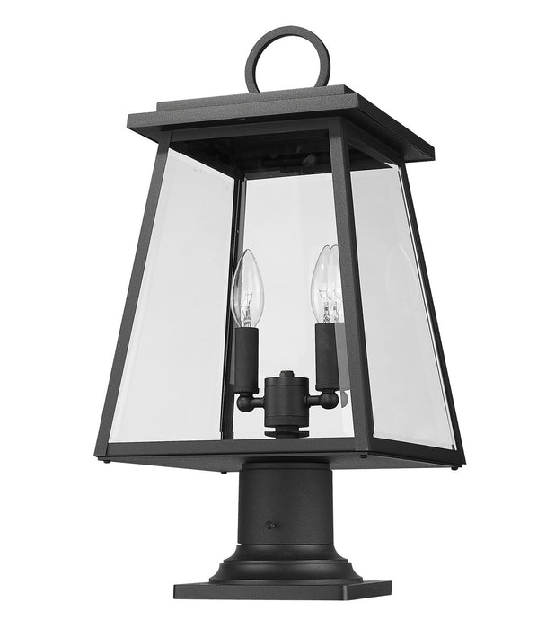 Z-Lite 521PHMR-533PM-BK Two Light Outdoor Pier Mounted Fixture, Black