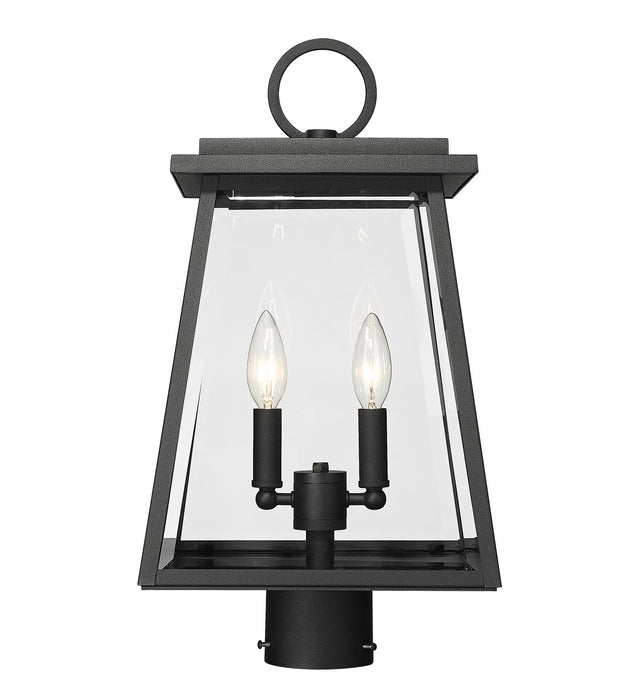 Z-Lite 521PHMR-BK Two Light Outdoor Post Mount Fixture, Black