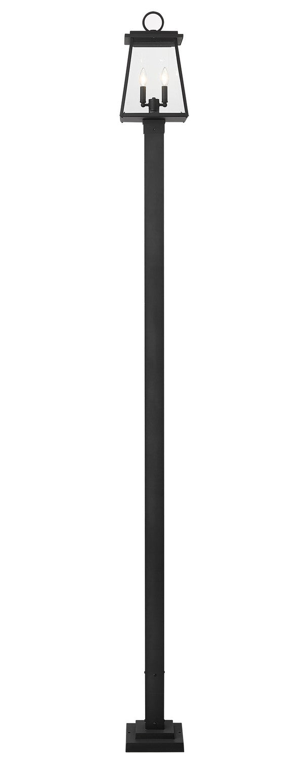 Z-Lite 521PHMS-536P-BK Two Light Outdoor Post Mounted Fixture, Black