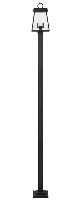 Z-Lite 521PHMS-536P-BK Two Light Outdoor Post Mounted Fixture, Black