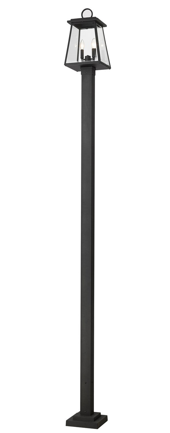 Z-Lite 521PHMS-536P-BK Two Light Outdoor Post Mounted Fixture, Black