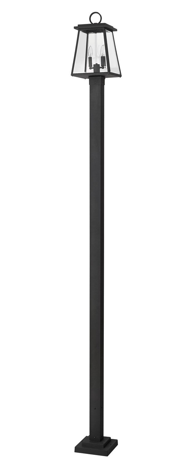 Z-Lite 521PHMS-536P-BK Two Light Outdoor Post Mounted Fixture, Black