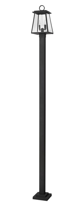Z-Lite 521PHMS-536P-BK Two Light Outdoor Post Mounted Fixture, Black