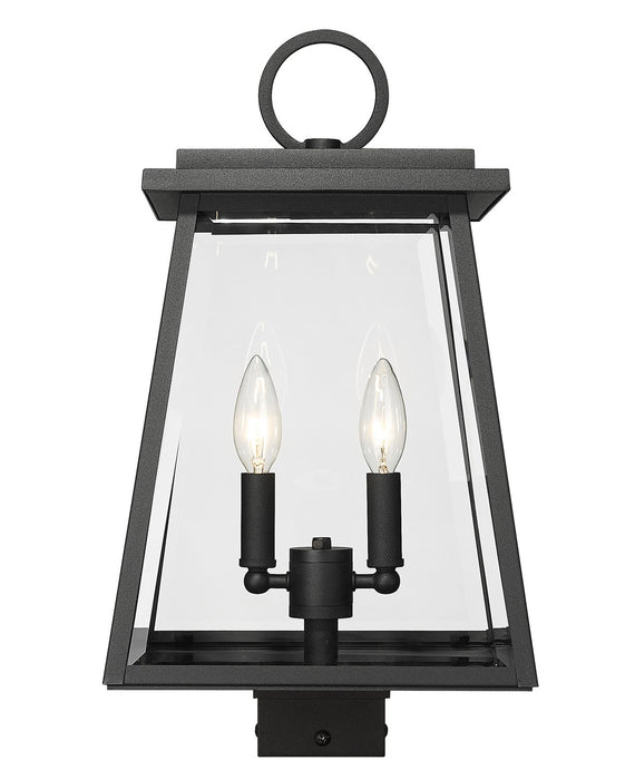 Z-Lite 521PHMS-BK Two Light Outdoor Post Mount Fixture, Black