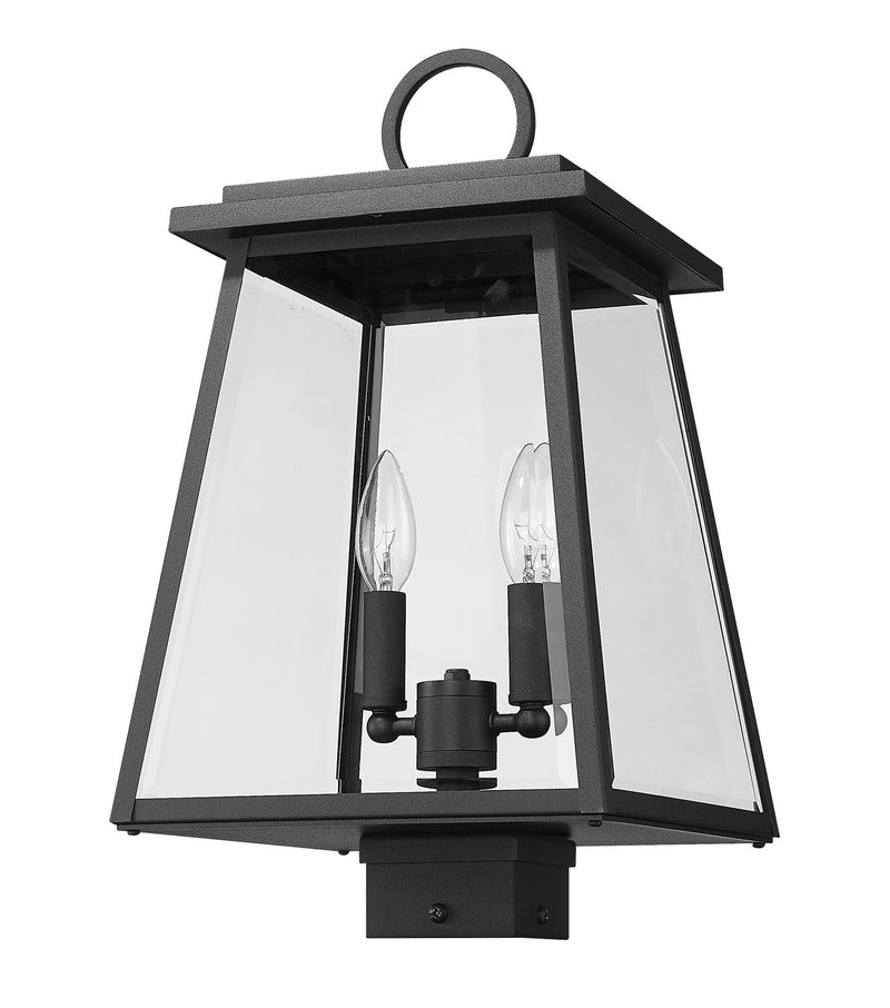 Z-Lite 521PHMS-BK Two Light Outdoor Post Mount Fixture, Black