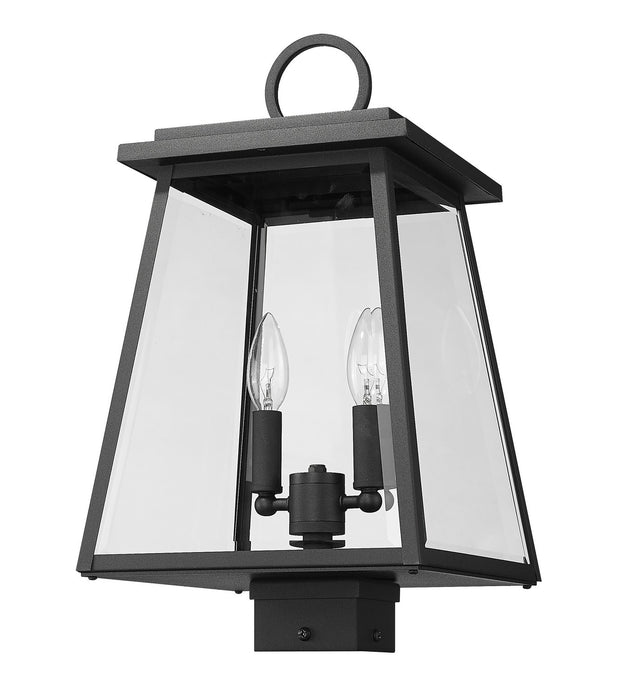 Z-Lite 521PHMS-BK Two Light Outdoor Post Mount Fixture, Black