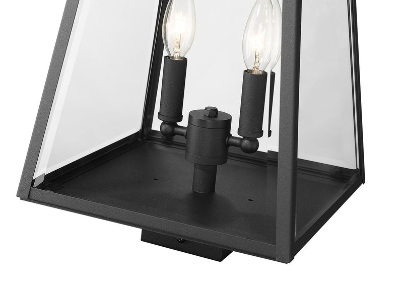 Z-Lite 521PHMS-BK Two Light Outdoor Post Mount Fixture, Black
