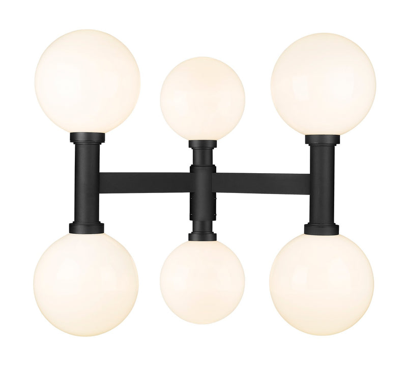 Z-Lite 597BP6-BK Six Light Outdoor Post Mount Fixture, Black