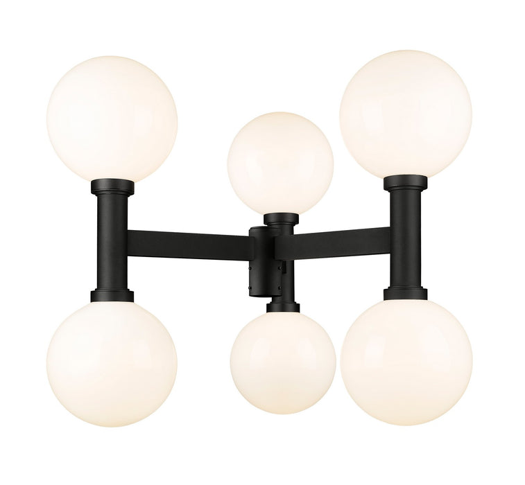 Z-Lite 597BP6-BK Six Light Outdoor Post Mount Fixture, Black