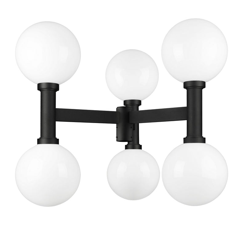 Z-Lite 597BP6-BK Six Light Outdoor Post Mount Fixture, Black