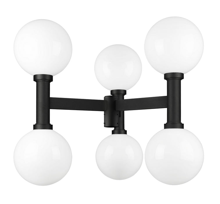 Z-Lite 597BP6-BK Six Light Outdoor Post Mount Fixture, Black