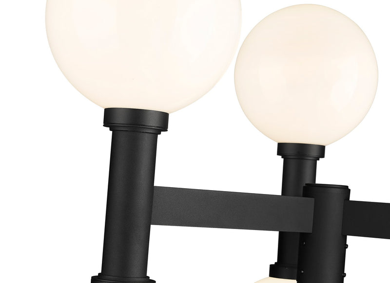 Z-Lite 597BP6-BK Six Light Outdoor Post Mount Fixture, Black