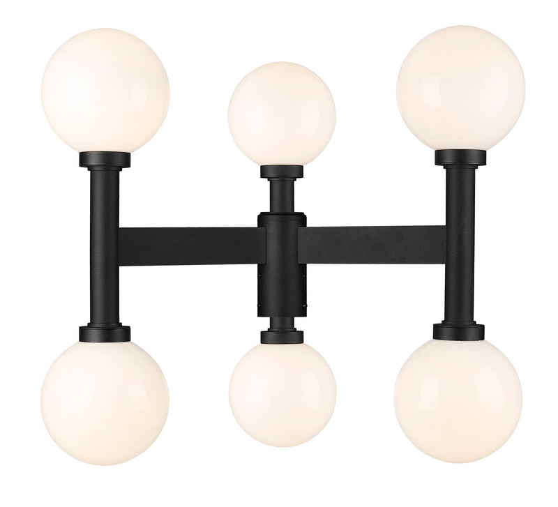 Z-Lite 597MP6-BK Six Light Outdoor Post Mount Fixture, Black