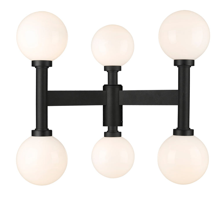 Z-Lite 597MP6-BK Six Light Outdoor Post Mount Fixture, Black