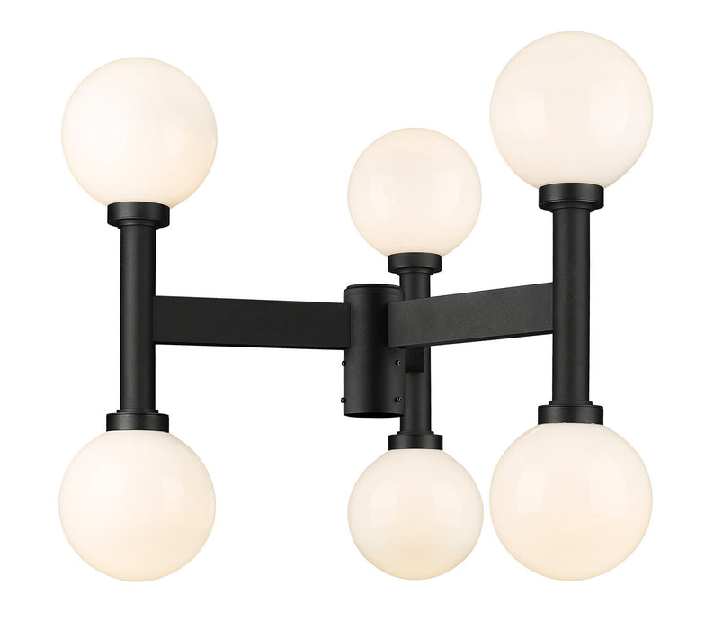 Z-Lite 597MP6-BK Six Light Outdoor Post Mount Fixture, Black