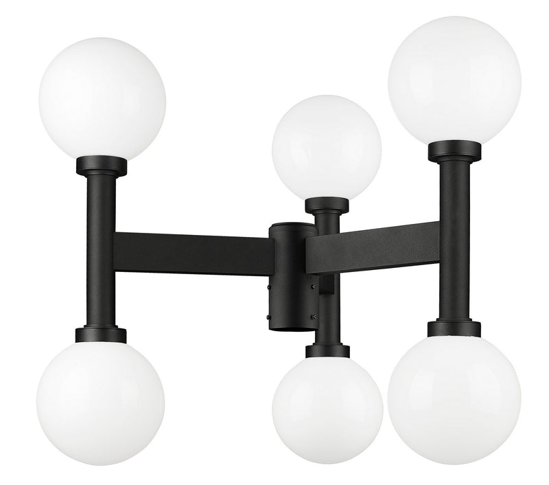 Z-Lite 597MP6-BK Six Light Outdoor Post Mount Fixture, Black