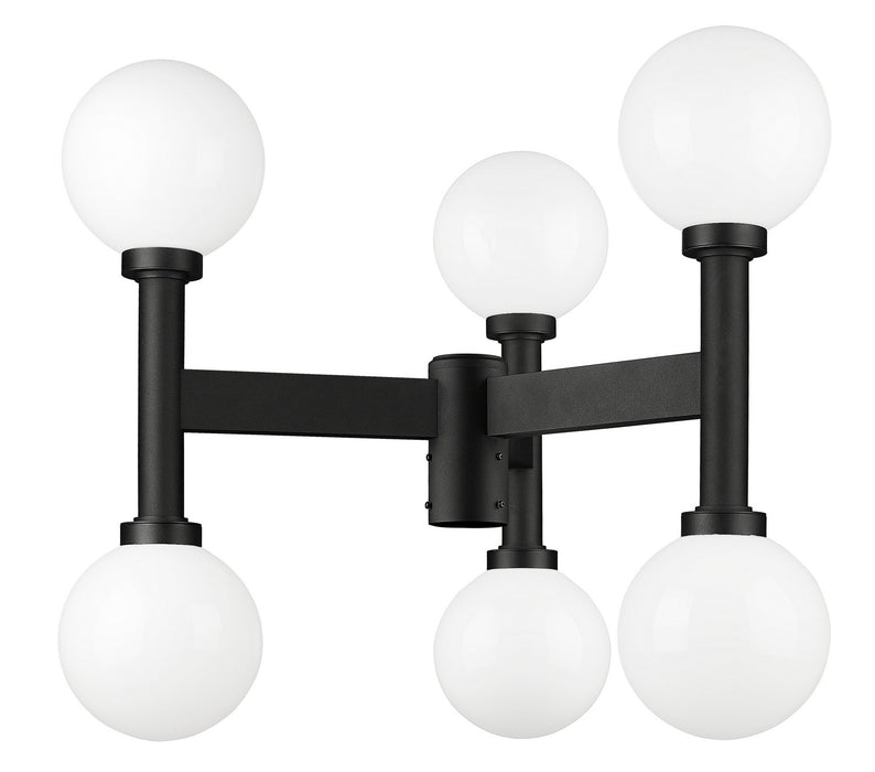 Z-Lite 597MP6-BK Six Light Outdoor Post Mount Fixture, Black