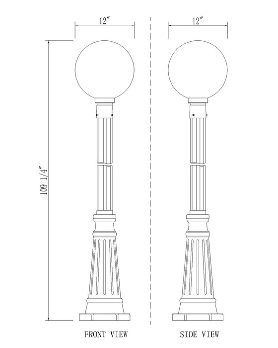 Z-Lite 597PHB-519P-BK One Light Outdoor Post Mounted Fixture, Black