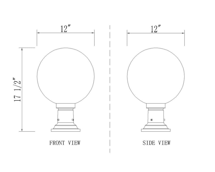 Z-Lite 597PHB-533PM-BK One Light Outdoor Pier Mounted Fixture, Black