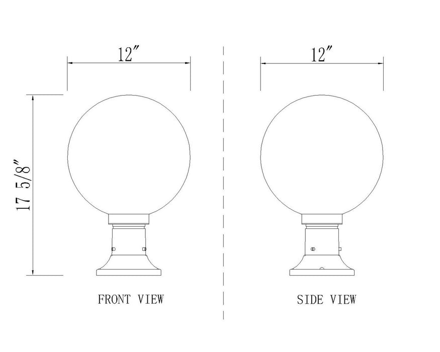 Z-Lite 597PHB-553PM-BK One Light Outdoor Pier Mounted Fixture, Black