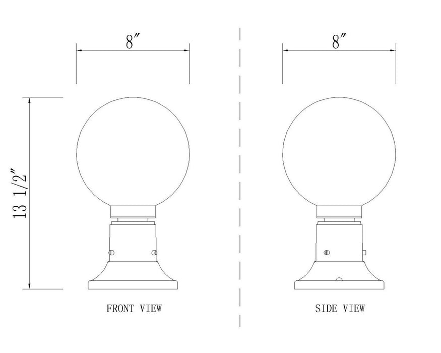 Z-Lite 597PHM-553PM-BK One Light Outdoor Pier Mounted Fixture, Black