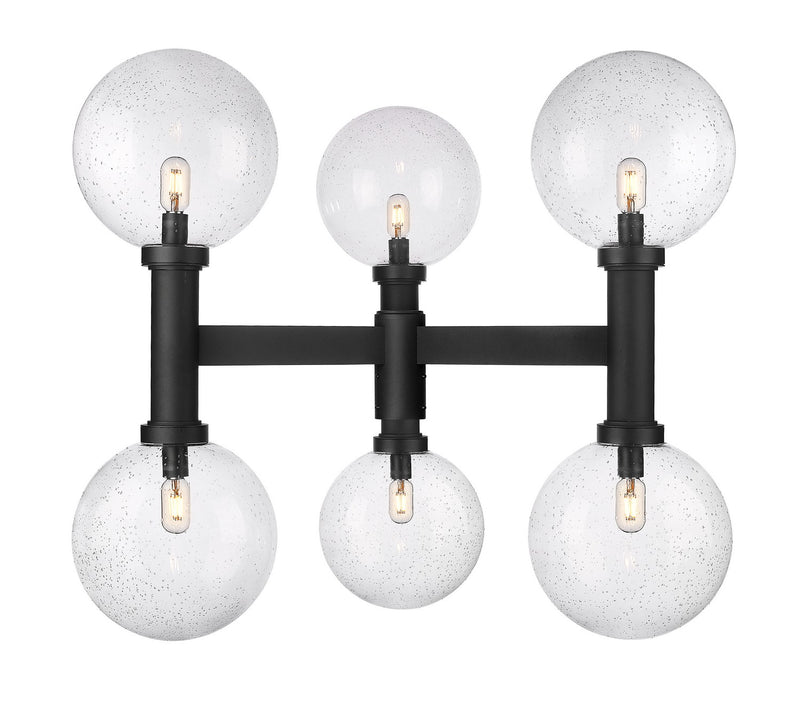 Z-Lite 599BP6-BK Six Light Outdoor Post Mount Fixture, Black