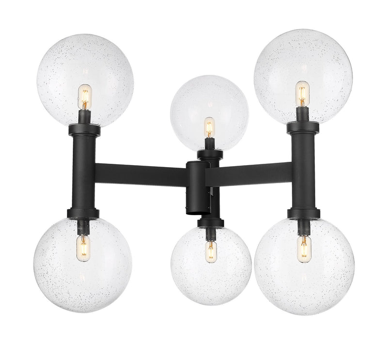 Z-Lite 599BP6-BK Six Light Outdoor Post Mount Fixture, Black