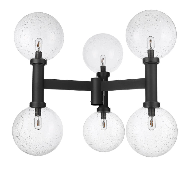 Z-Lite 599BP6-BK Six Light Outdoor Post Mount Fixture, Black