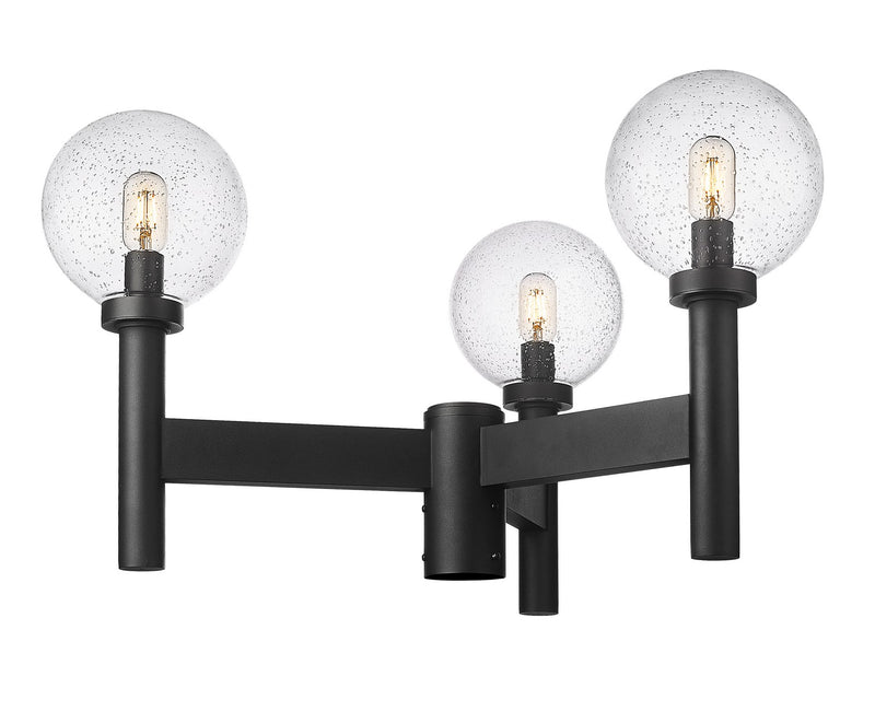 Z-Lite 599MP3-BK Three Light Outdoor Post Mount Fixture, Black