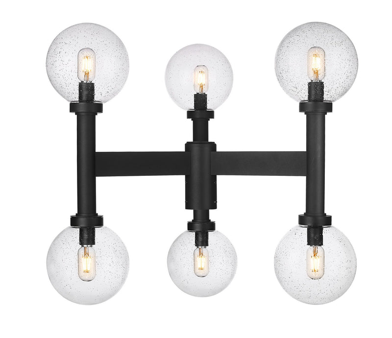 Z-Lite 599MP6-BK Six Light Outdoor Post Mount Fixture, Black