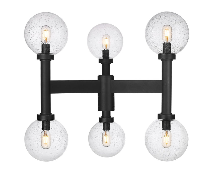 Z-Lite 599MP6-BK Six Light Outdoor Post Mount Fixture, Black