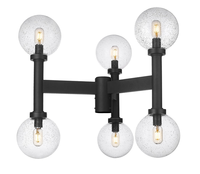 Z-Lite 599MP6-BK Six Light Outdoor Post Mount Fixture, Black