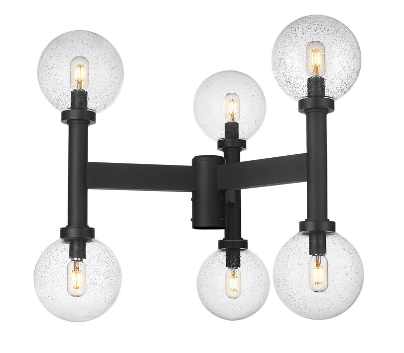 Z-Lite 599MP6-BK Six Light Outdoor Post Mount Fixture, Black