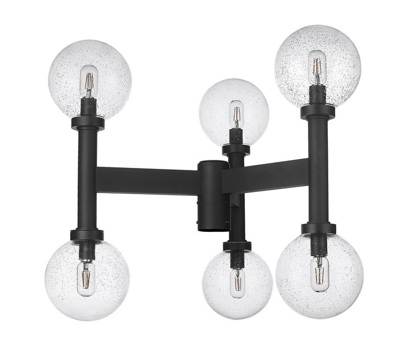 Z-Lite 599MP6-BK Six Light Outdoor Post Mount Fixture, Black