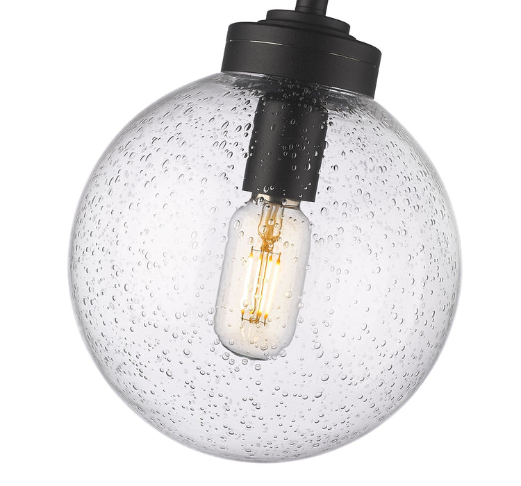 Z-Lite 599P8-BK One Light Outdoor Pendant, Black