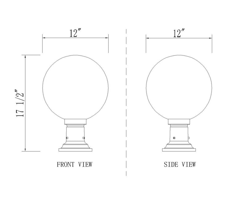 Z-Lite 599PHB-533PM-BK One Light Outdoor Pier Mounted Fixture, Black