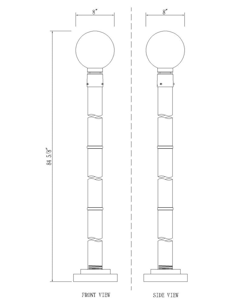 Z-Lite 599PHM-567P-BK One Light Outdoor Post Mounted Fixture, Black