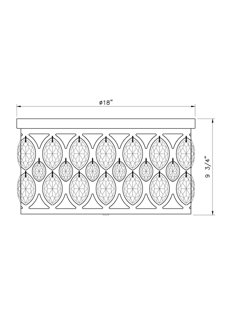 Z-Lite 6010F18CH Five Light Flush Mount, Chrome