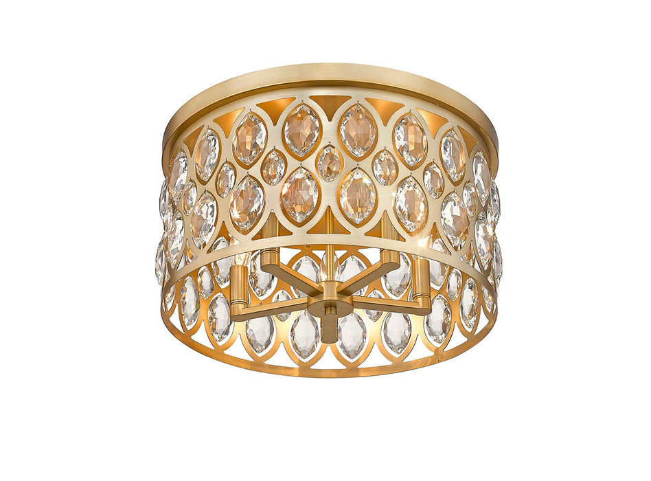 Z-Lite 6010F18HB Five Light Flush Mount, Heirloom Brass