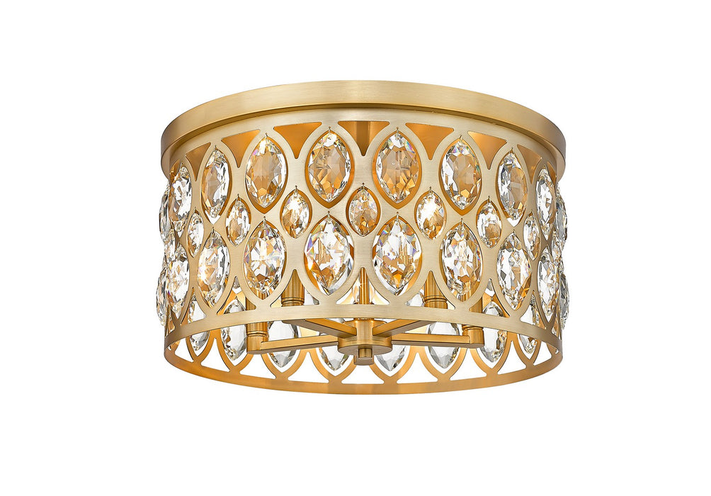 Z-Lite 6010F18HB Five Light Flush Mount, Heirloom Brass