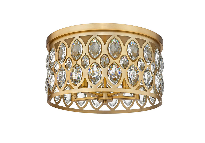 Z-Lite 6010F18HB Five Light Flush Mount, Heirloom Brass