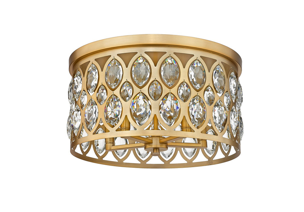 Z-Lite 6010F18HB Five Light Flush Mount, Heirloom Brass