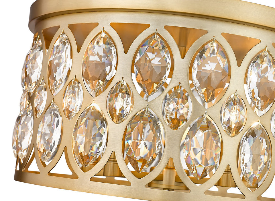 Z-Lite 6010F18HB Five Light Flush Mount, Heirloom Brass
