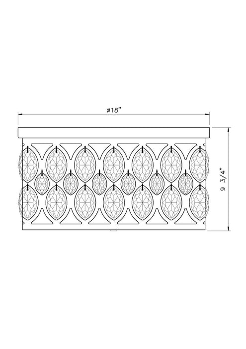 Z-Lite 6010F18HB Five Light Flush Mount, Heirloom Brass