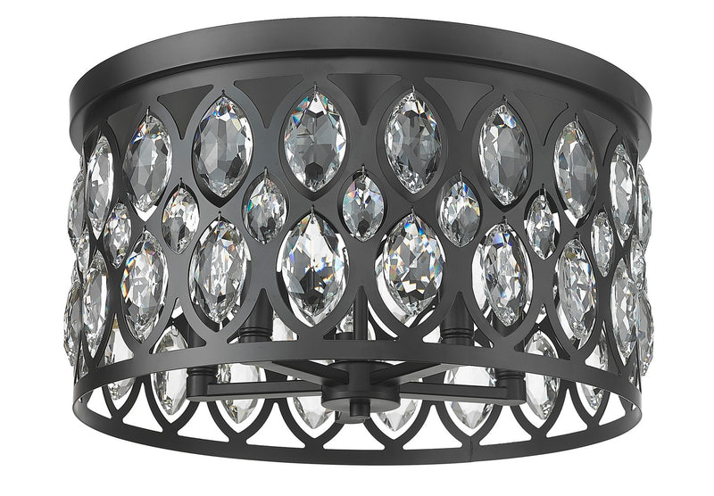 Z-Lite 6010F18MB Five Light Flush Mount, Matte Black