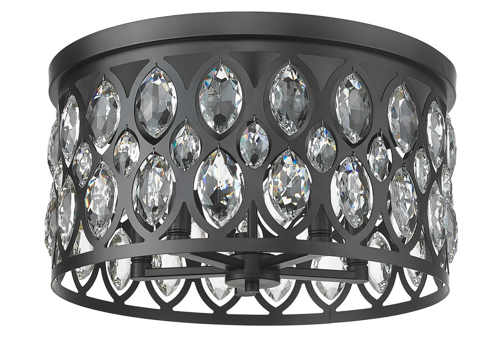 Z-Lite 6010F18MB Five Light Flush Mount, Matte Black